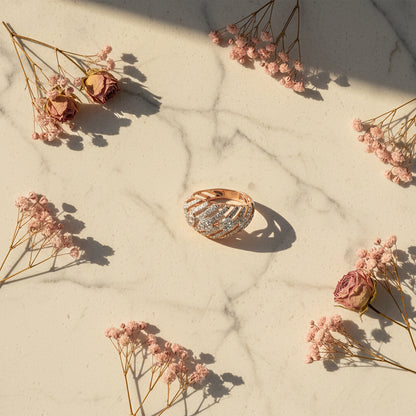 Diamond Entwined Lattice Statement Ring