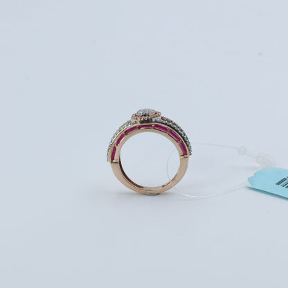 Diamond & Crimson Royal Halo Ring