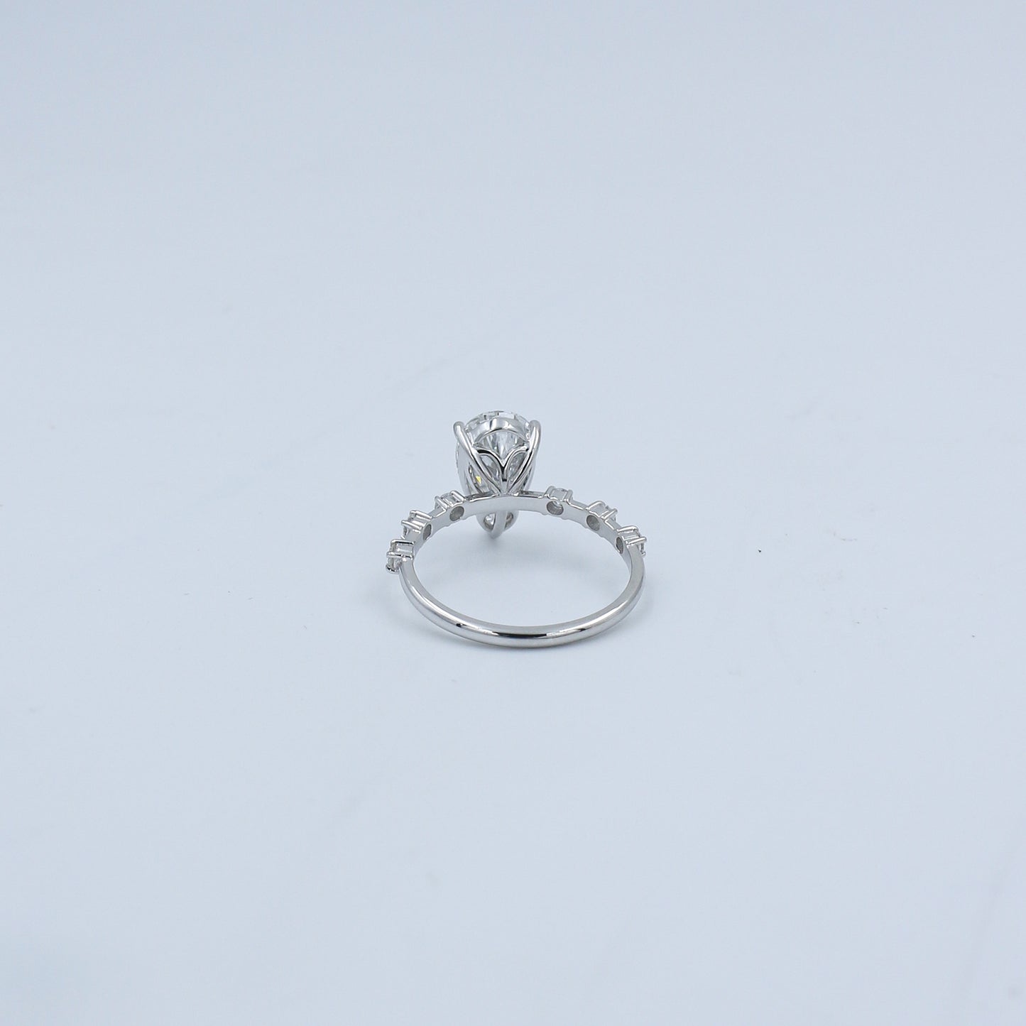 White Gold Marquise Solitaire CVD Diamond Ring