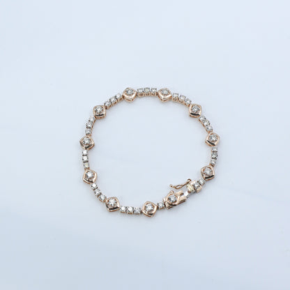 Diamond & Colorstone Marquise Link Bracelet
