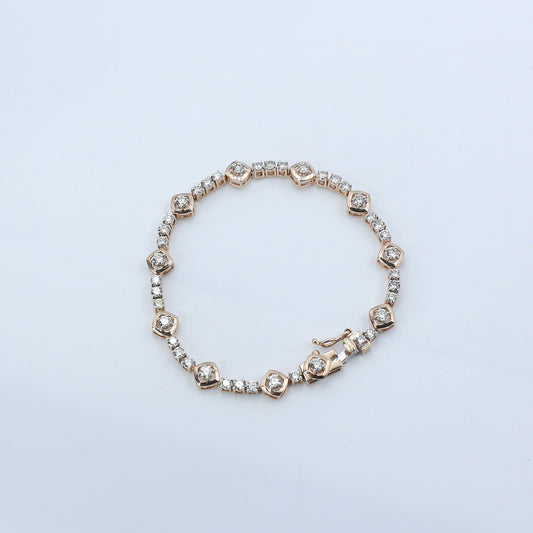 Diamond & Colorstone Marquise Link Bracelet