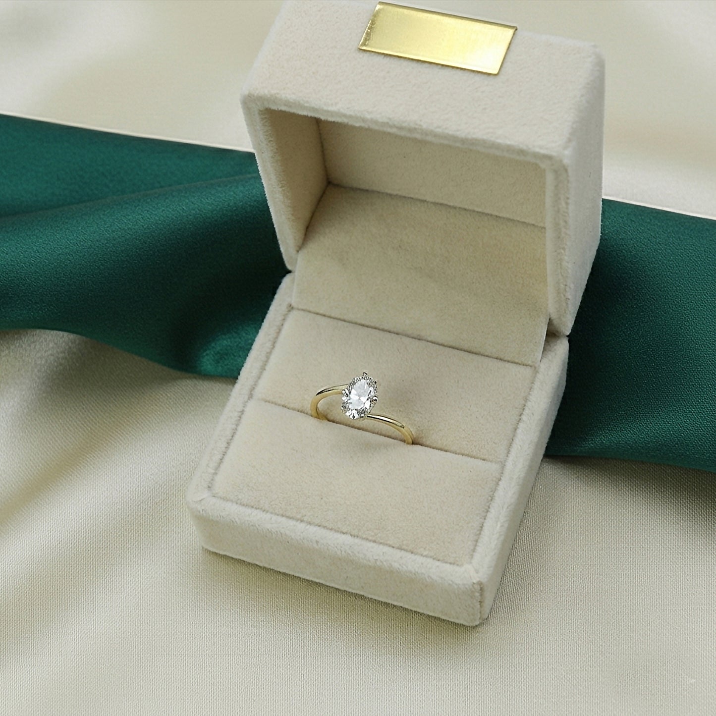 Yellow Gold Marquise Diamond Bypass Solitaire Ring