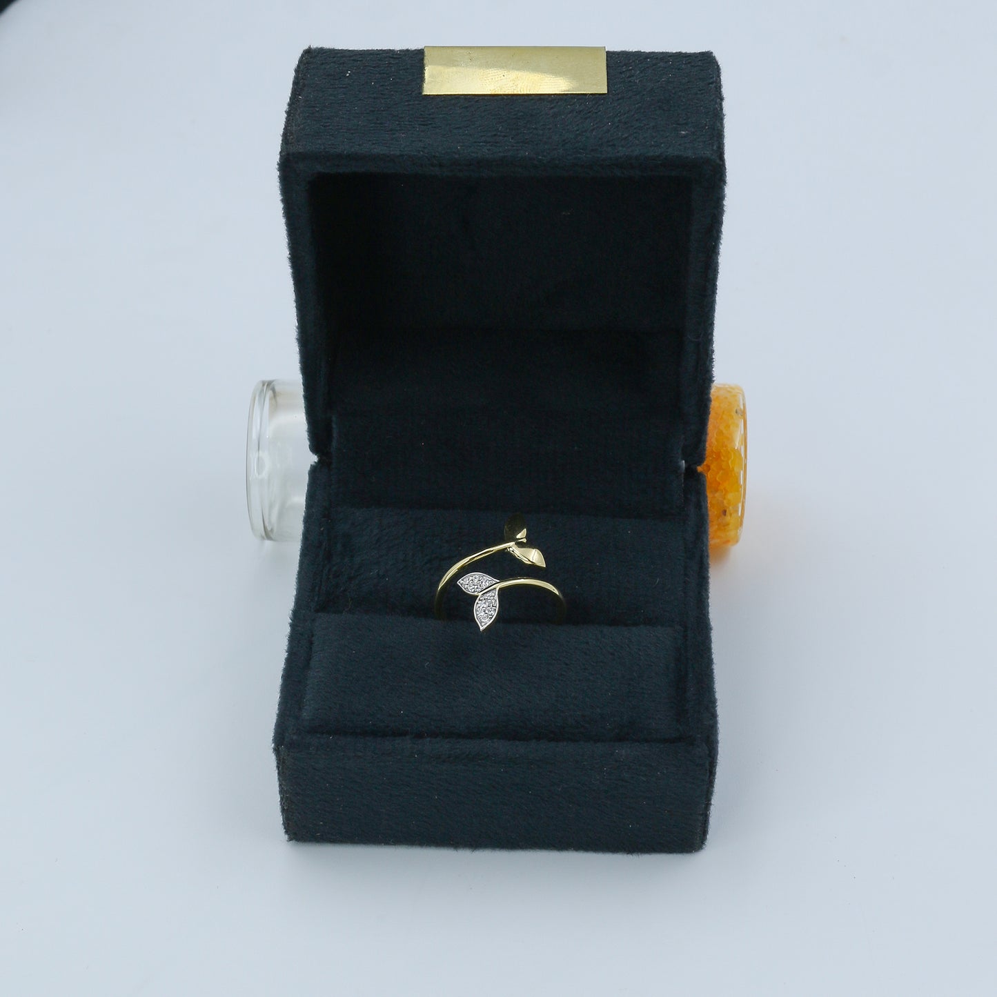 Yellow Gold Mermaid Tail Diamond Bypass Ring