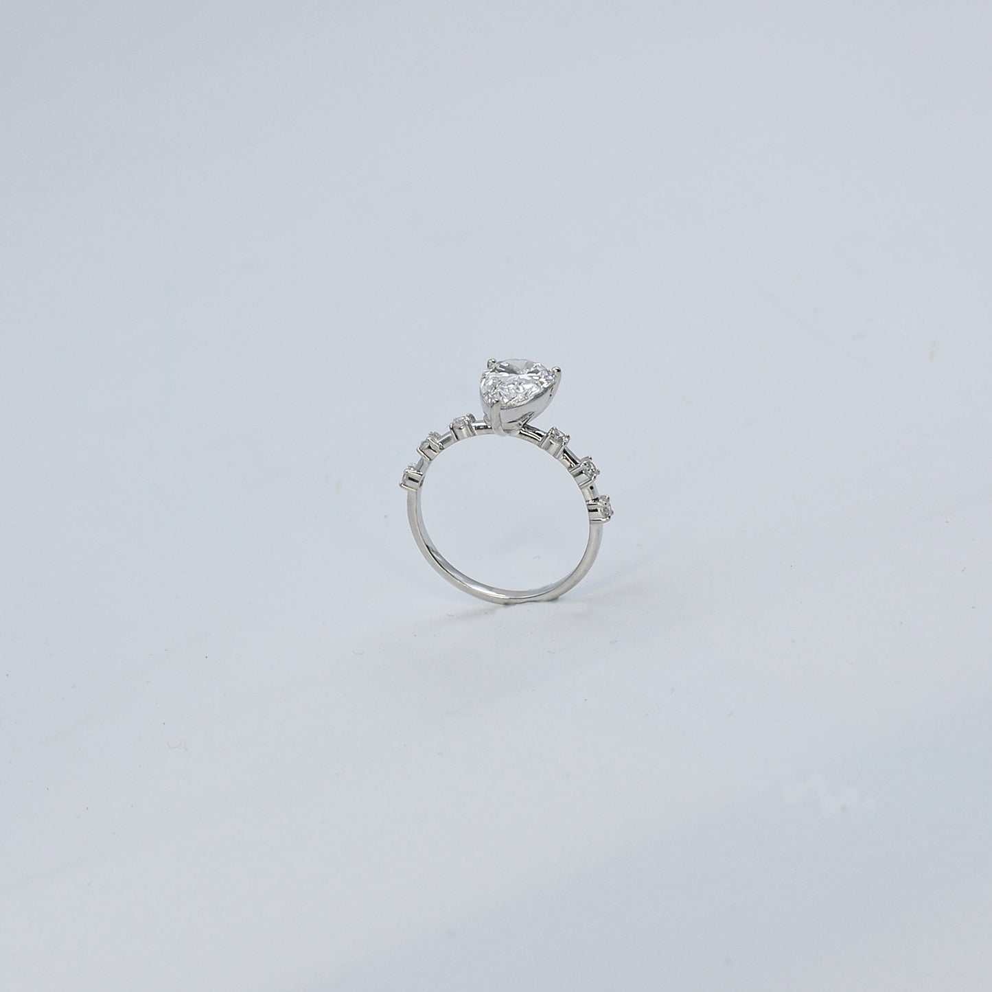 White Gold Marquise Solitaire CVD Diamond Ring