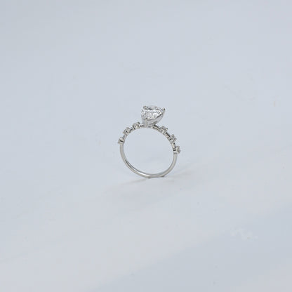 White Gold Marquise Solitaire CVD Diamond Ring