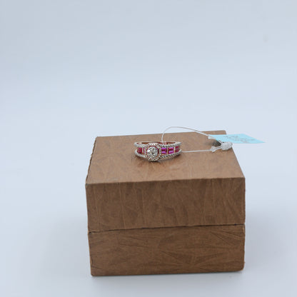 Diamond & Crimson Royal Halo Ring