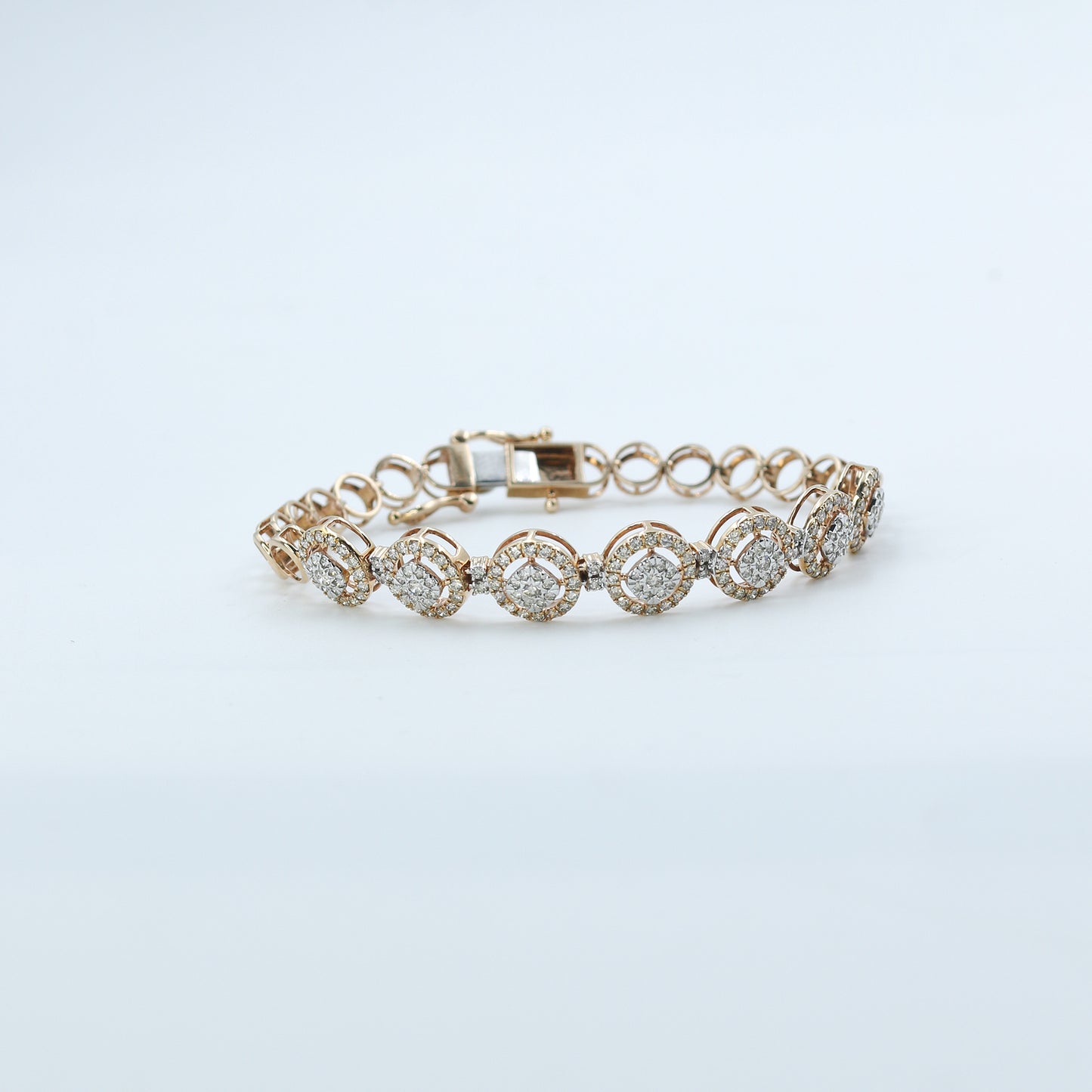 Diamond Oval Link Statement Bracelet