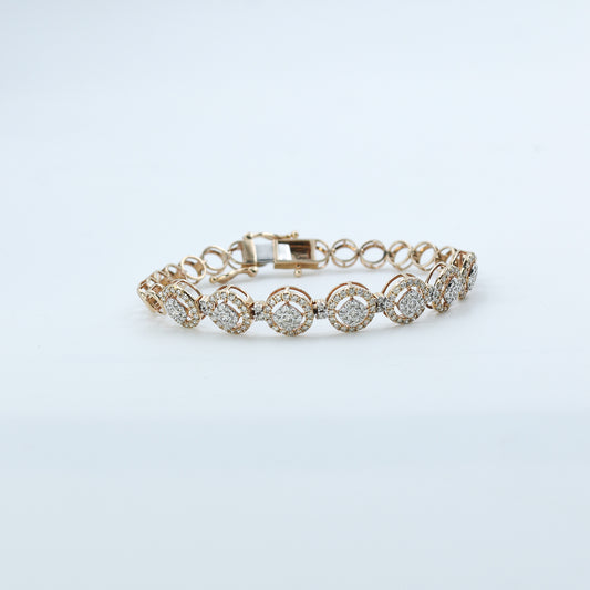 Diamond Oval Link Statement Bracelet