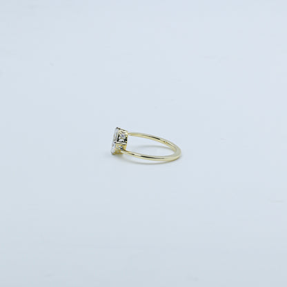 Yellow Gold Marquise Diamond Bypass Solitaire Ring