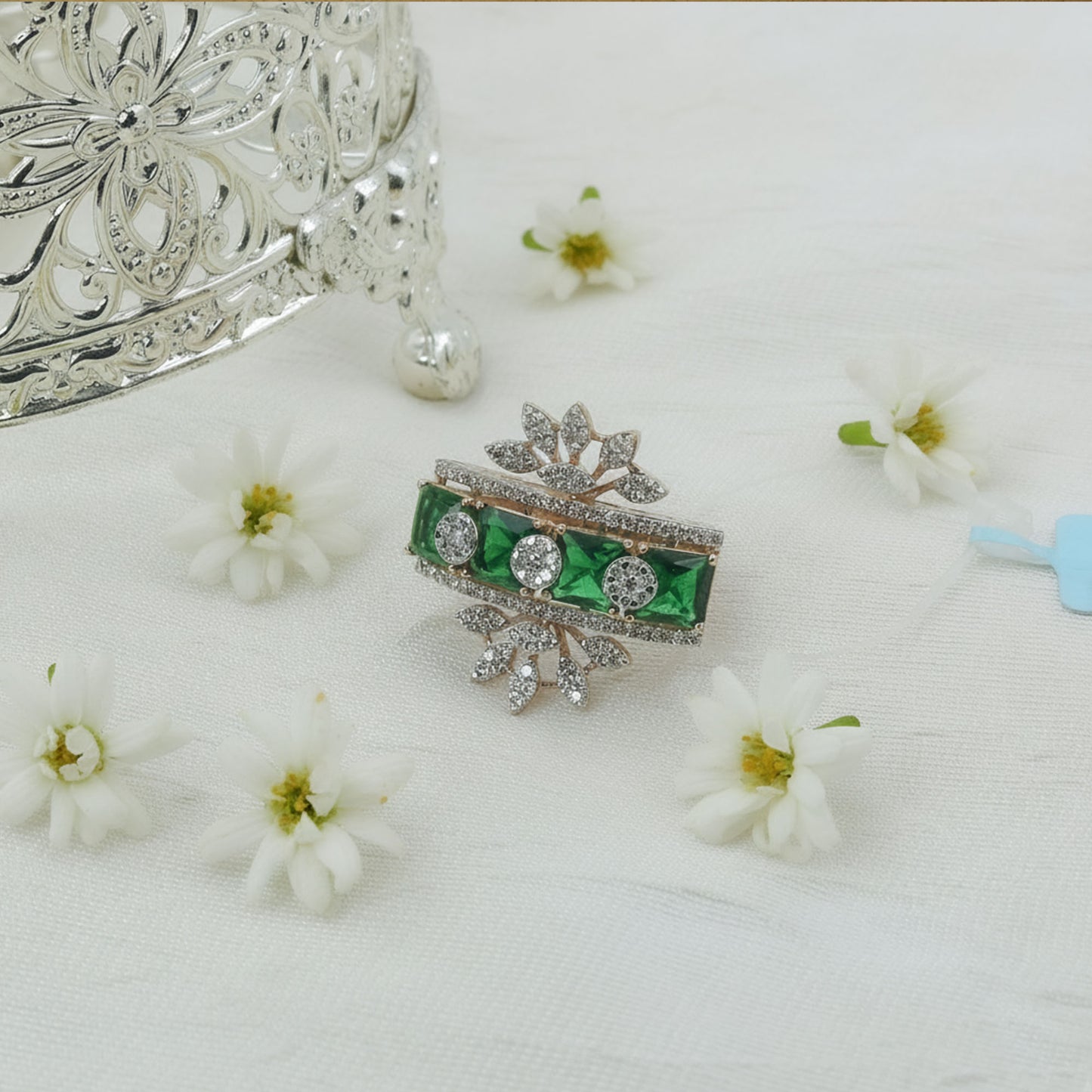 Diamond & Emerald Statement Ring