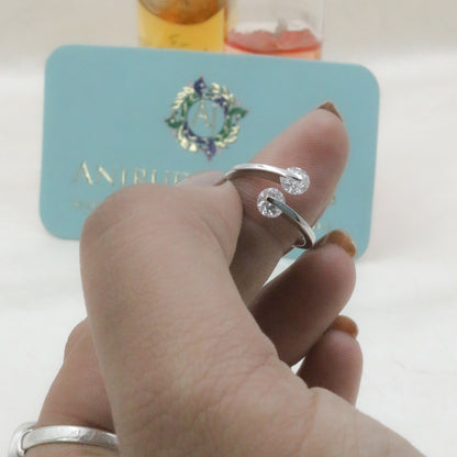 White Gold Lab-Grown Diamond Bypass Ring