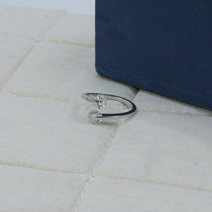 White Gold Lab-Grown Diamond Bypass Ring