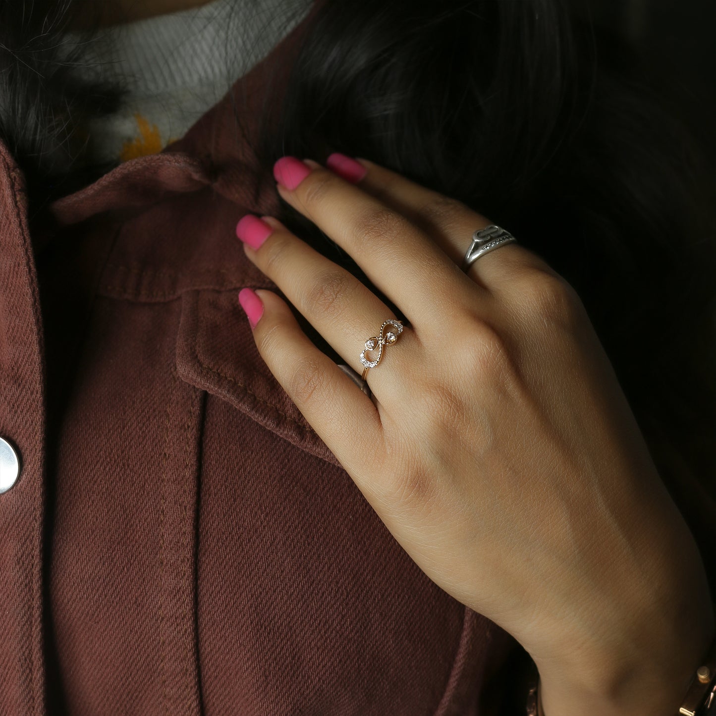 Yellow Gold Infinity Knot Diamond Ring