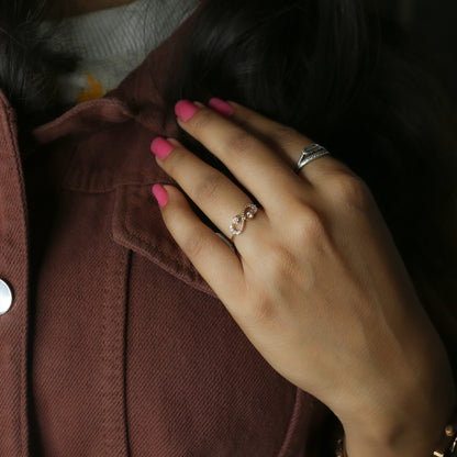 Yellow Gold Infinity Knot Diamond Ring