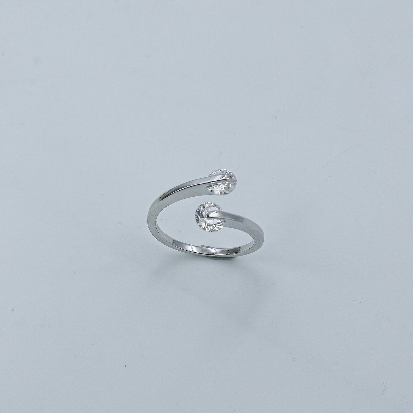 White Gold Lab-Grown Diamond Bypass Ring