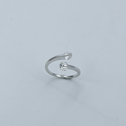 White Gold Lab-Grown Diamond Bypass Ring