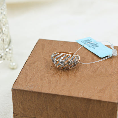 Diamond Entwined Lattice Statement Ring