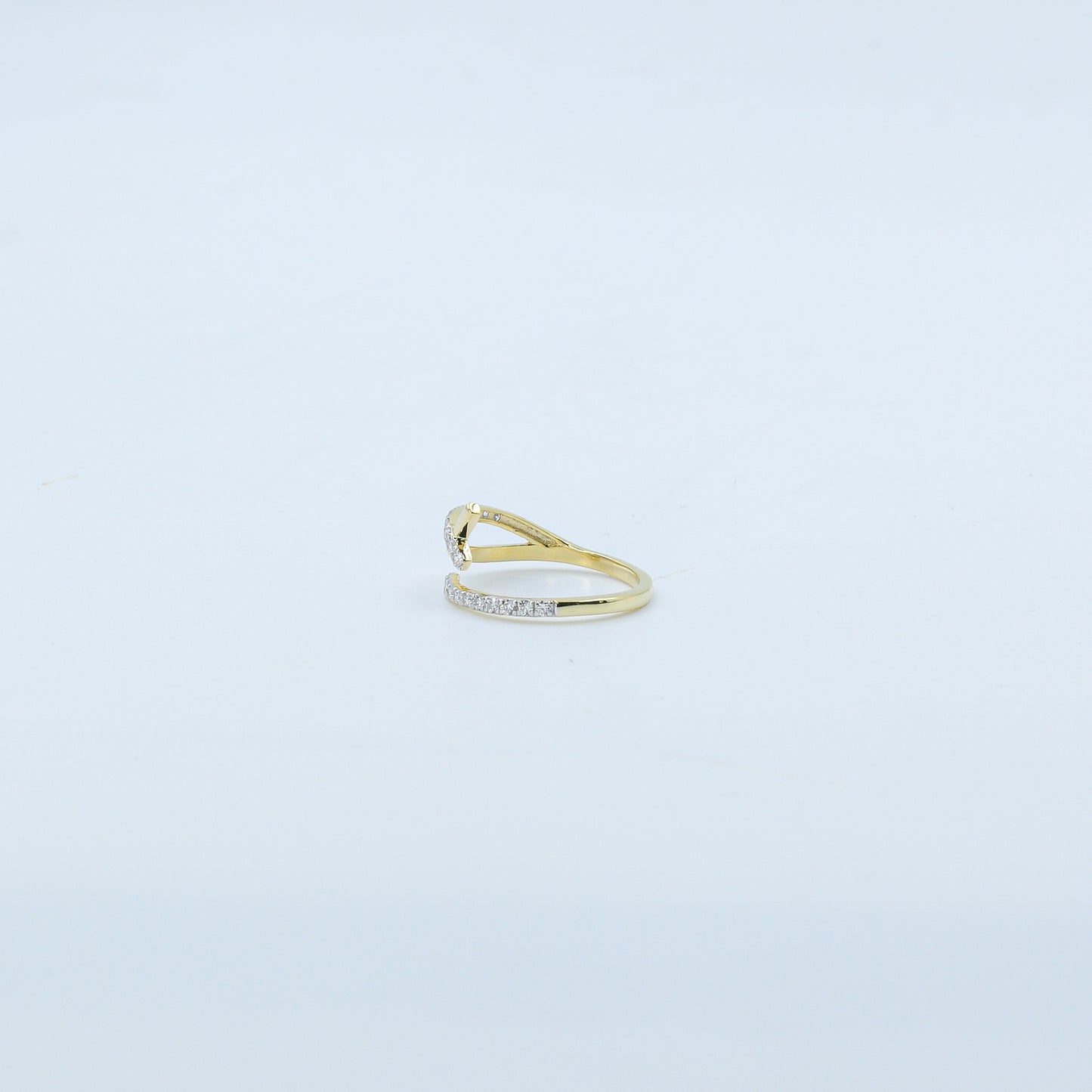 Two-Tone Crossover Diamond Bypass Ring
