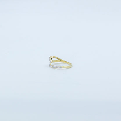 Two-Tone Crossover Diamond Bypass Ring