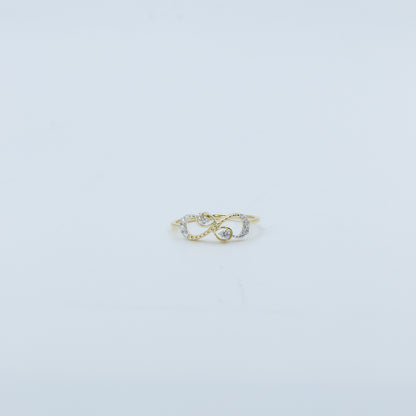 Yellow Gold Infinity Knot Diamond Ring