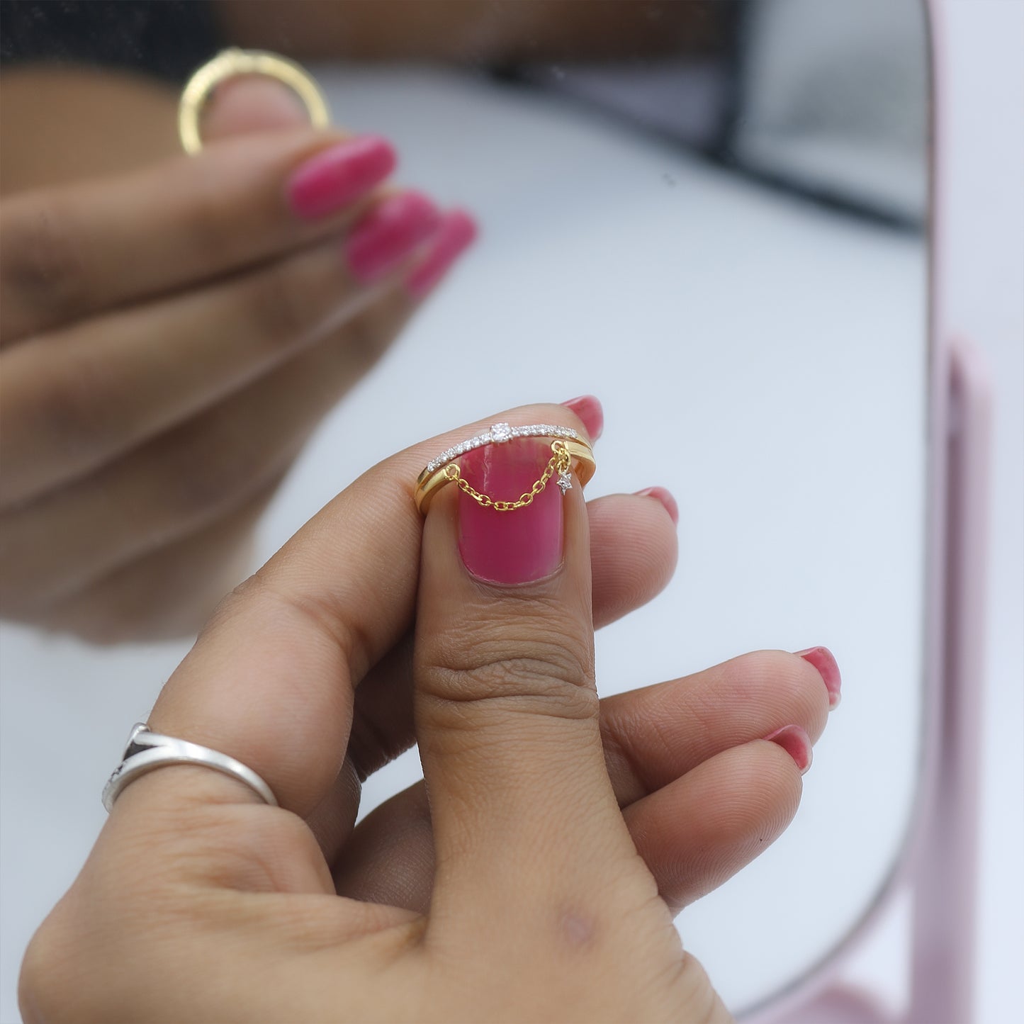 Yellow Gold Celestial Charm Diamond Ring