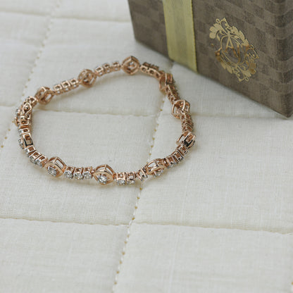 Diamond & Colorstone Marquise Link Bracelet