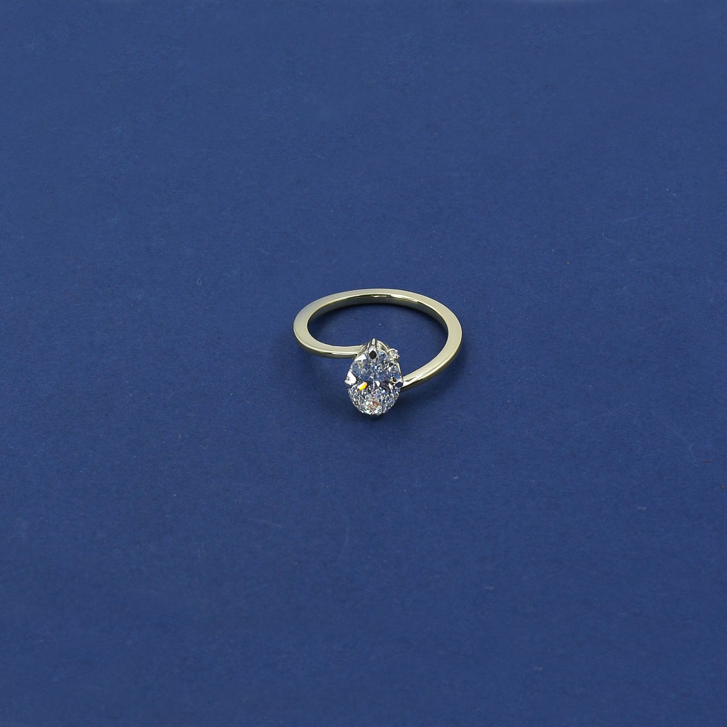 Yellow Gold Marquise Diamond Bypass Solitaire Ring