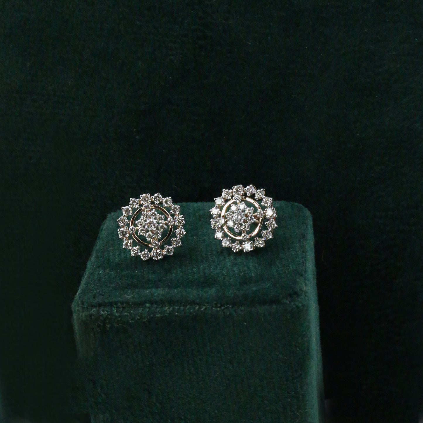 Diamond Radiance Sunburst Stud Earrings