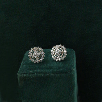 Diamond Radiance Sunburst Stud Earrings