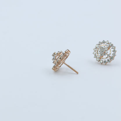 Diamond Radiance Sunburst Stud Earrings