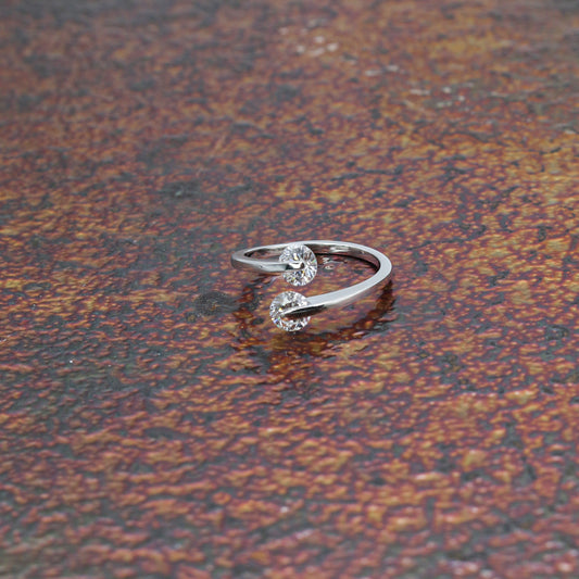 White Gold Lab-Grown Diamond Bypass Ring