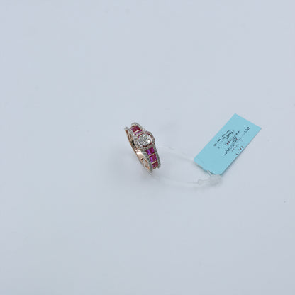 Diamond & Crimson Royal Halo Ring