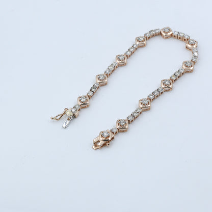 Diamond & Colorstone Marquise Link Bracelet