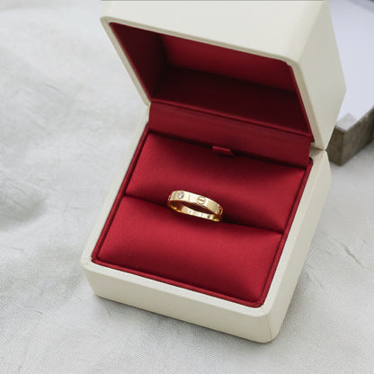 Yellow Gold Wide Band Diamond Accent Ring