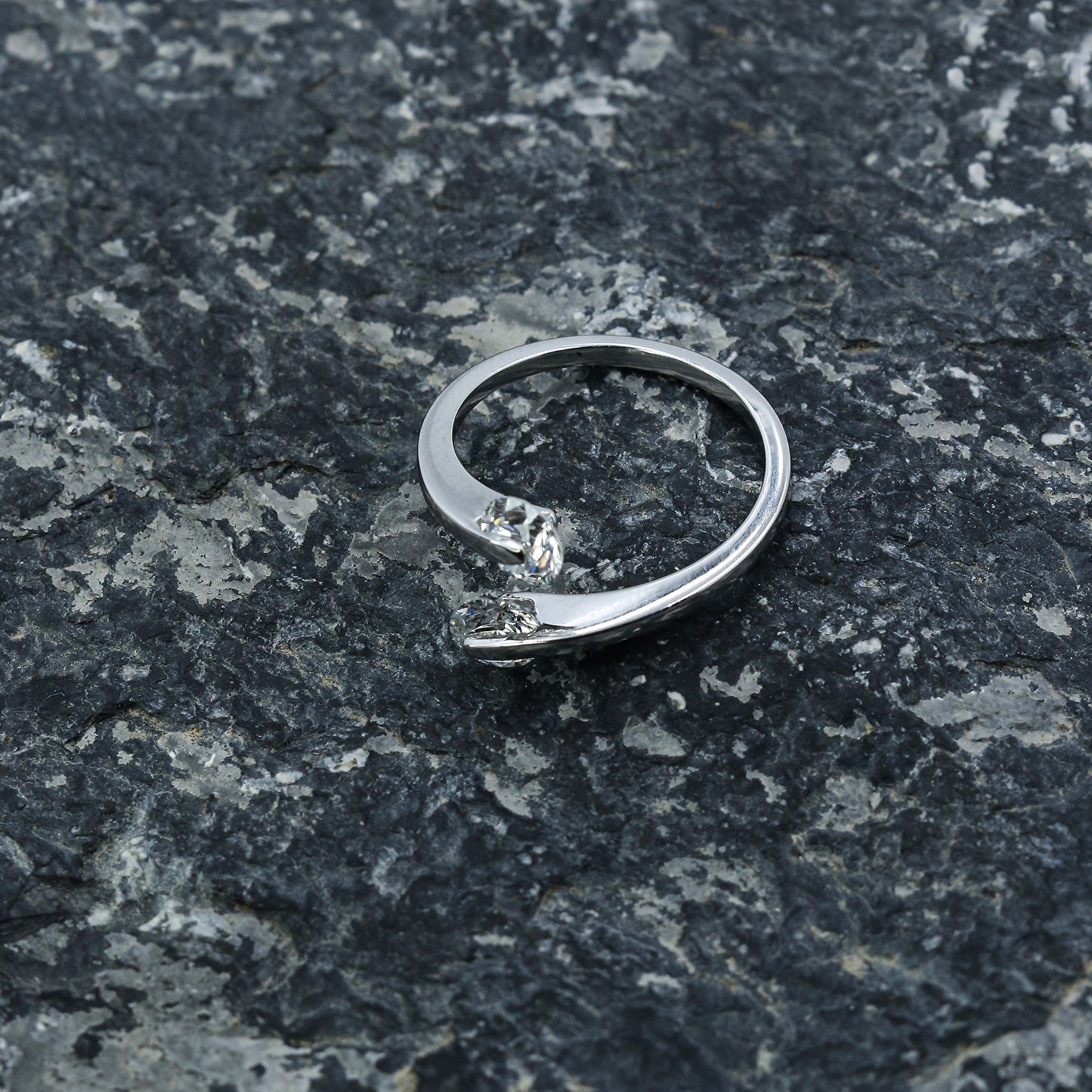 White Gold Lab-Grown Diamond Bypass Ring