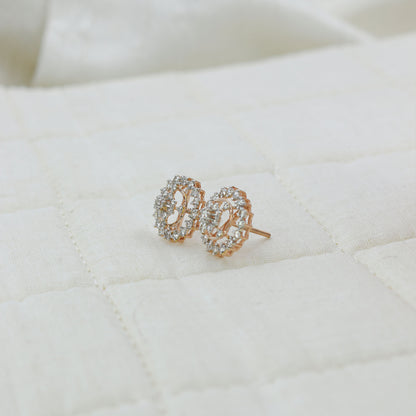 Diamond Radiance Sunburst Stud Earrings