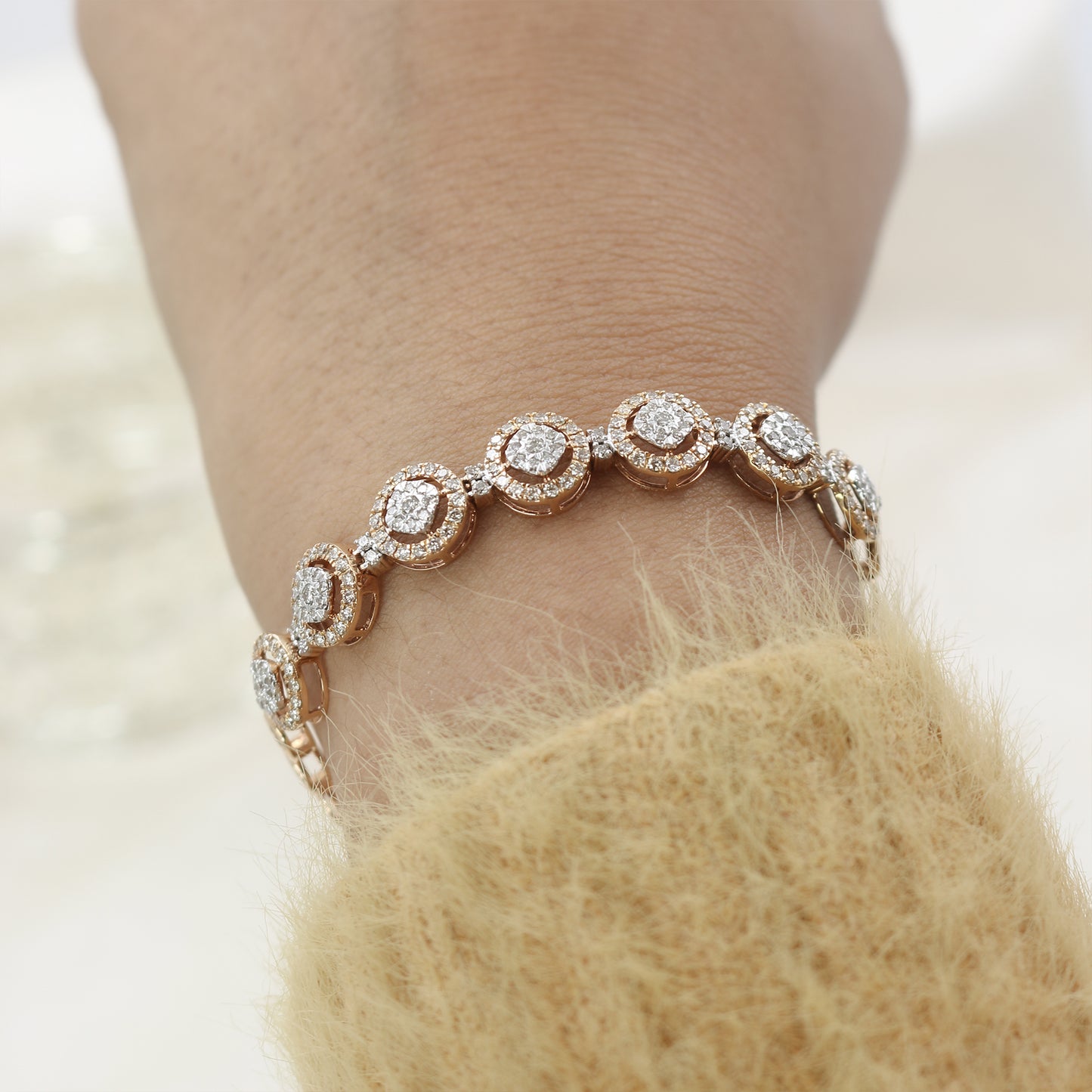 Diamond Oval Link Statement Bracelet