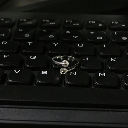 White Gold Lab-Grown Diamond Bypass Ring