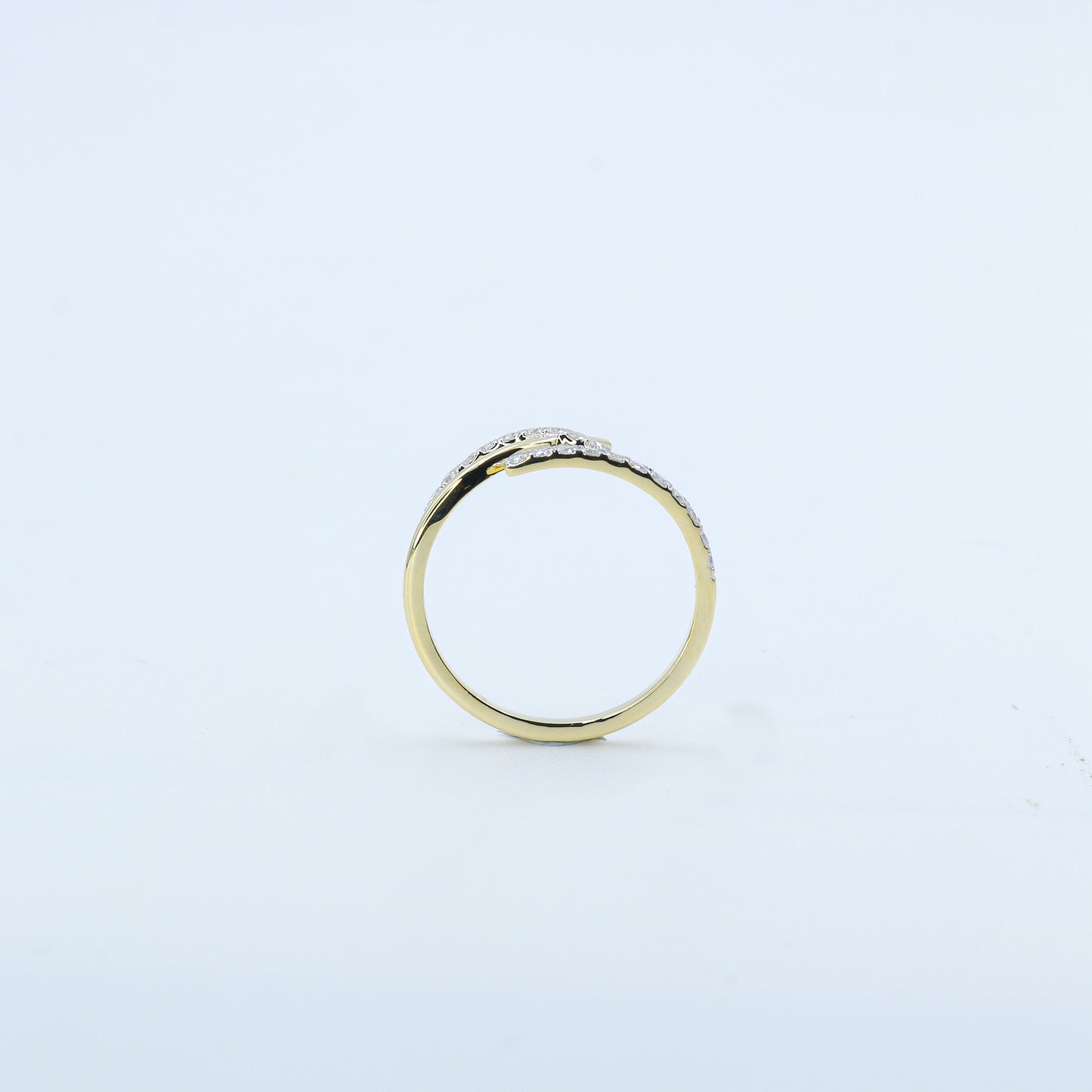 Two-Tone Crossover Diamond Bypass Ring