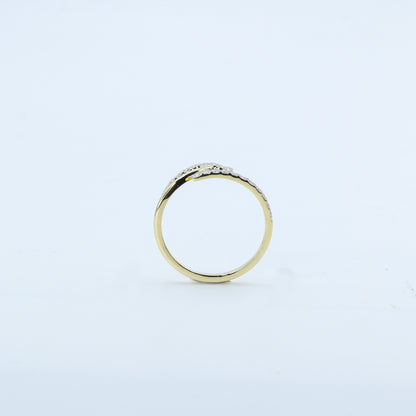 Two-Tone Crossover Diamond Bypass Ring