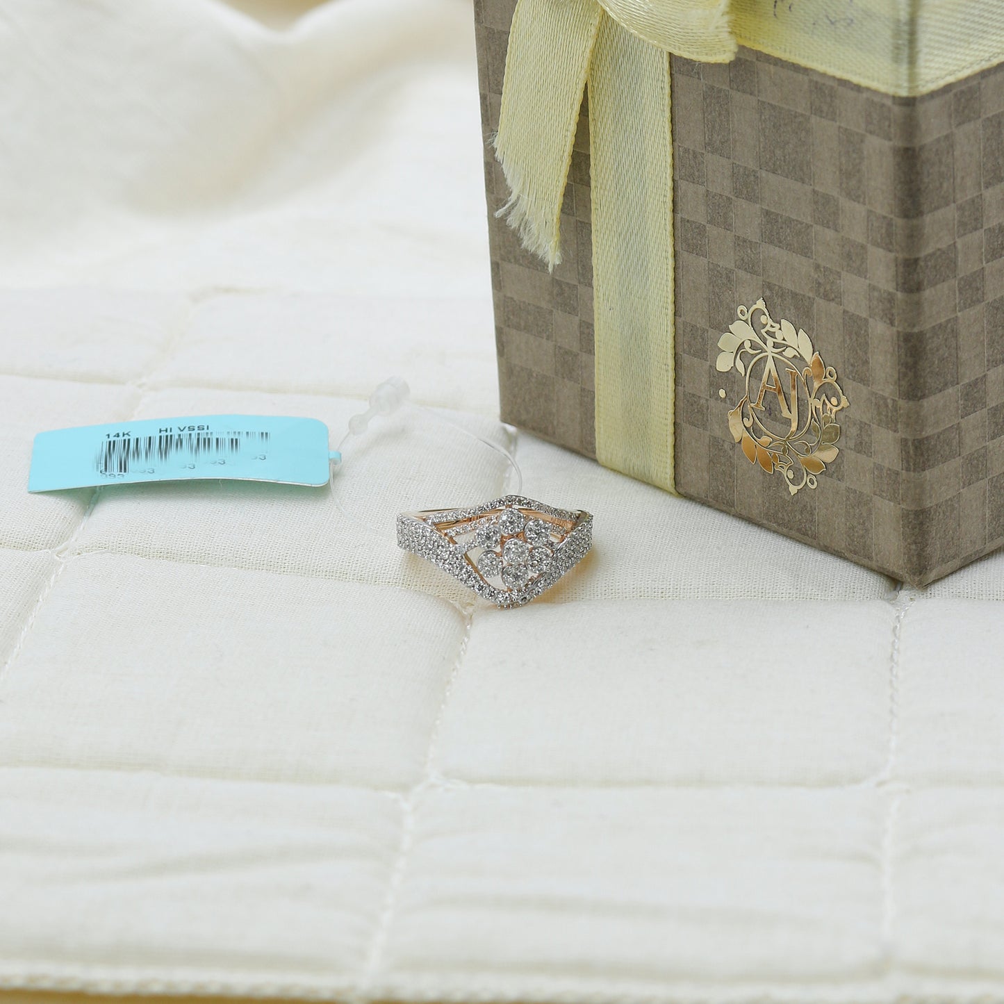 Diamond Wave Cluster Statement Ring