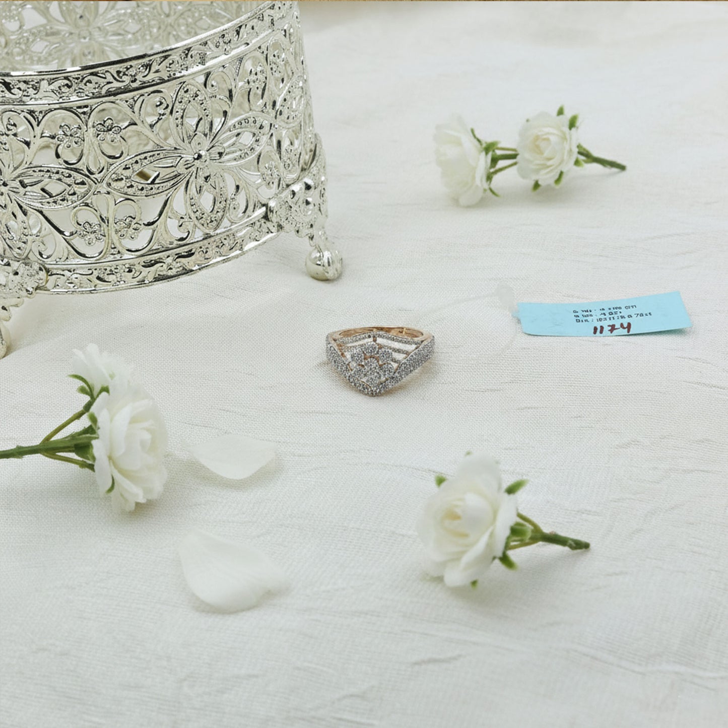 Diamond Wave Cluster Statement Ring