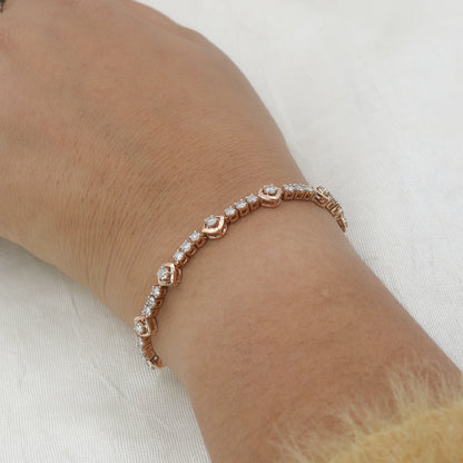 Diamond & Colorstone Marquise Link Bracelet