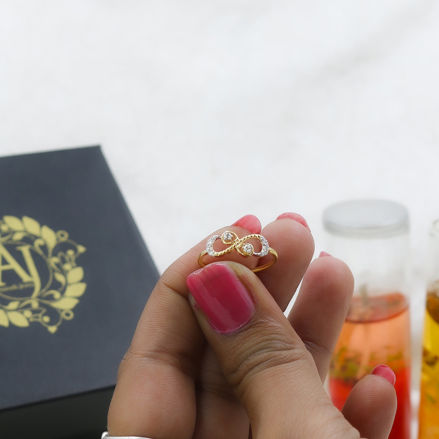 Yellow Gold Infinity Knot Diamond Ring