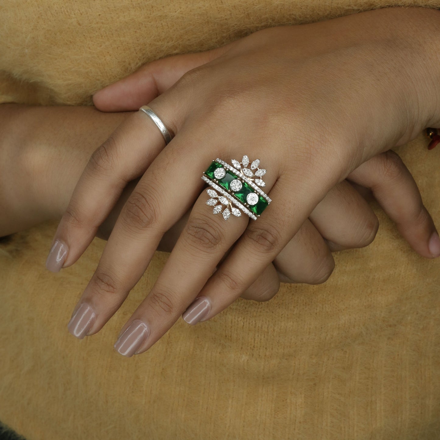 Diamond & Emerald Statement Ring