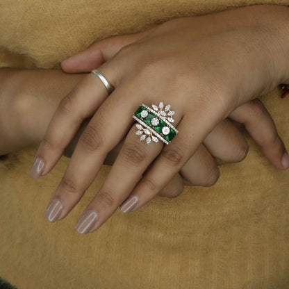 Diamond & Emerald Statement Ring