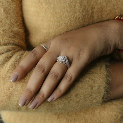 Diamond Wave Cluster Statement Ring