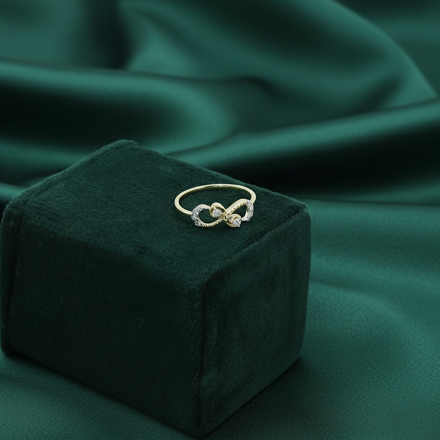 Yellow Gold Infinity Knot Diamond Ring