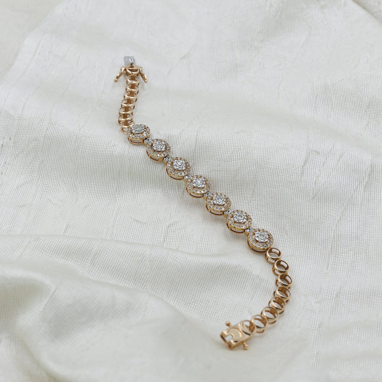 Diamond Oval Link Statement Bracelet