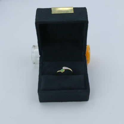 Yellow Gold Opal and Diamond Bypass Ring